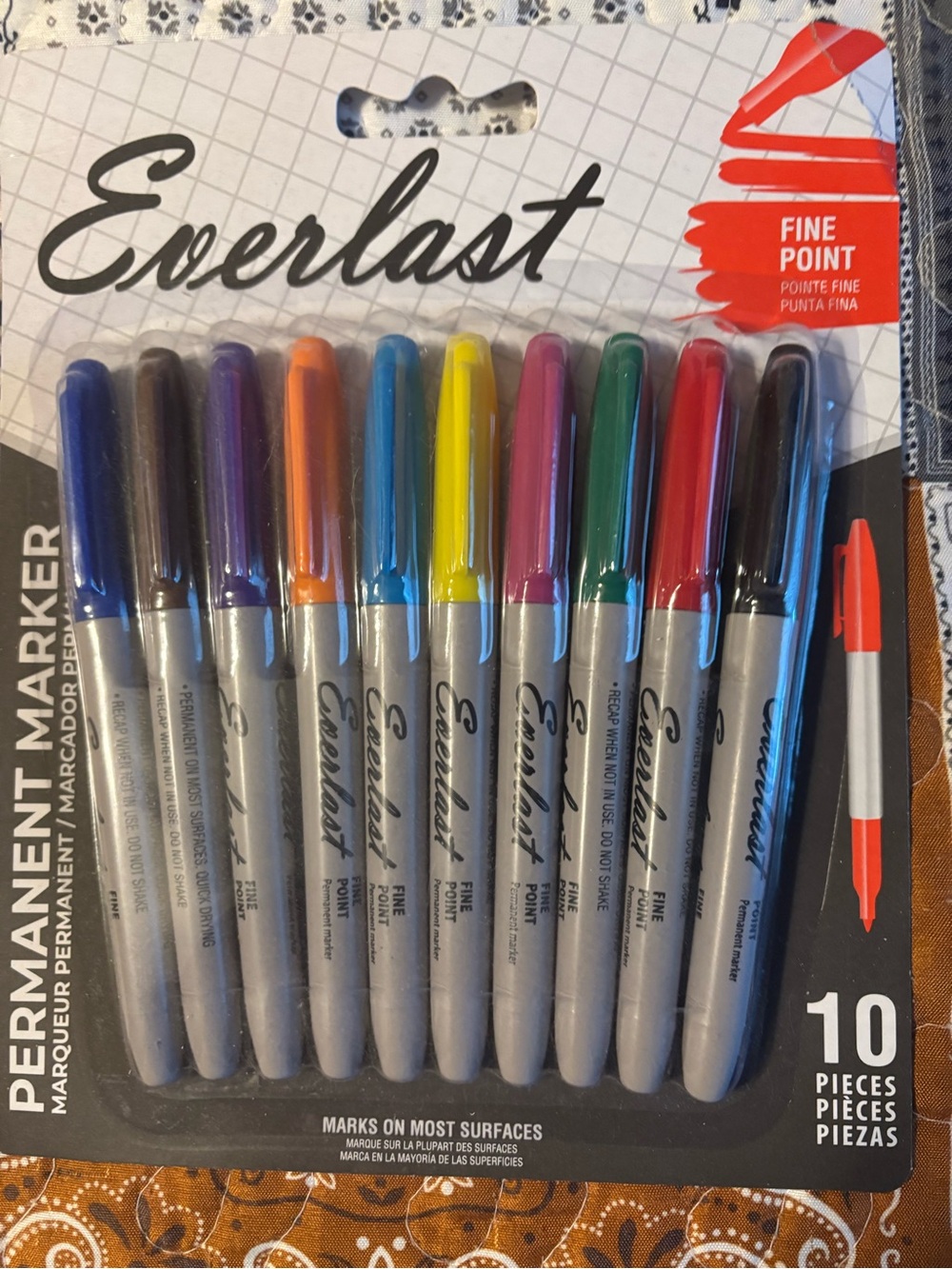 Everlast Fine Point Permanent Markers - Assorted Colors Pack